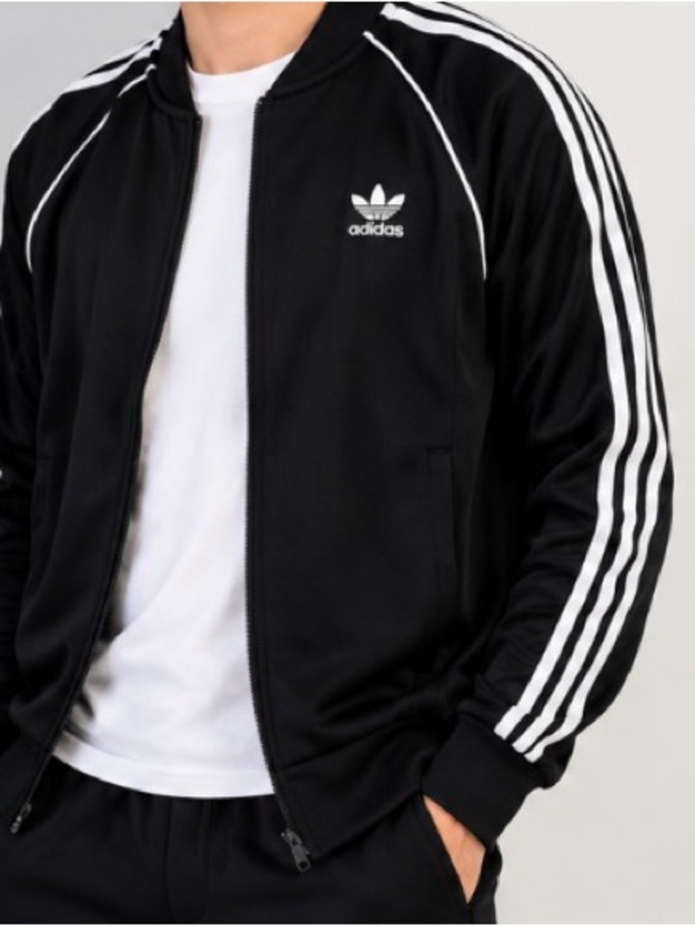 Adidas Originals Trefoil 3-Stripes Track Jacket Black White Men’s Small